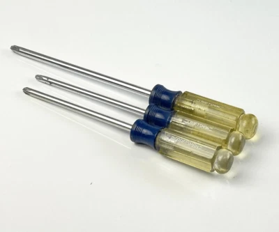 Vintage Craftsman Phillips #3 & #4 Screwdrivers (3) Made in the USA 41297 41298 - Image 1 of 4