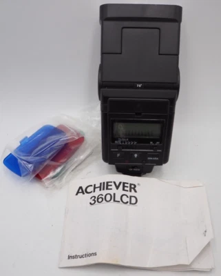 Achiever 360LCD dedicated flash for Pentax cameras, w/color filters Untested - Image 1 of 4