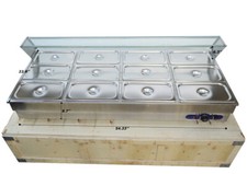 12-Pan Countertop Bain-Marie Buffet Food Warmer Steam Table 1/3Pans
