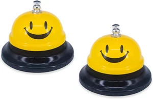 2 Pack Call Bell, 3.35" Diameter Metal Bell, Service Bell for Desk, Hotels, Scho - Picture 1 of 7