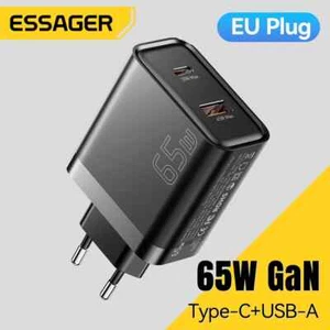 Essager 65W GaN Chargeur USB QC3.0 Type C Chargeur Rapide Adaptateur pour iPhone Samsung - Photo 1 sur 12