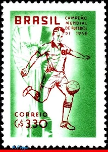 887 BRAZIL 1958 1959 WORLD CUP, BRAZIL CHAMPION, SPORT, SOCCER FOOTBALL, MNH - Picture 1 of 2