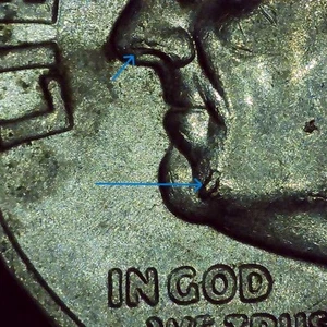 2007 D Dime error die chip chin and nose - Picture 1 of 9