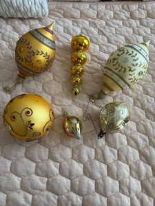 Vintage Gold Glas Weihnachten Baumschmuck 15 - Bild 1 von 23