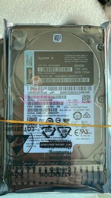 IBM 00WG690 00WG691 600GB SAS 10K 12GBPS 2.5" G3HS X3650M5 Hard Drive - Image 1 of 3