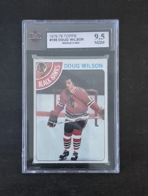 1978-79 TOPPS NHL HOCKEY CARD #168 DOUG WILSON ROOKIE KSA 9.5 NGM - Image 1 of 2