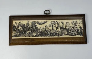 Vintage Druck auf Holz dekorativer Vogelfries Wandbehang selten flämisch inspiriert - Bild 1 von 12