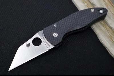 Spyderco Microjimbo SPRINT RUN - Black Carbon Fiber Handle / Satin Wharncliffe B - Image 1 of 4