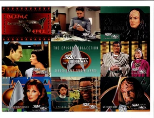 Tarjeta coleccionable Star Trek TNG 1995 próxima generación tercera temporada sin cortar hoja promocional - Imagen 1 de 2