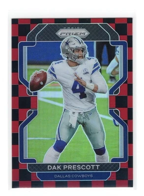 2021 Panini Prizm Dak Prescott #242 Black & Red Checkerboard Dallas Cowboys - Image 1 of 2