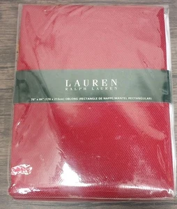 Lauren Ralph Lauren 70" X 84" Red Tablecloth, Oblong Holiday Tablecloth, New - Picture 1 of 5
