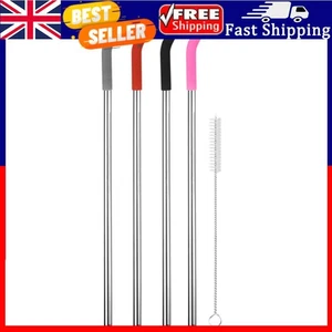 4 pajitas de metal reutilizables con puntas de silicona para accesorios de taza Stanley 40 oz. - Imagen 1 de 11