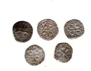 LOT 5 PIECES FRANCE HENRI III 1574 -1589 ARGENT SILVER ....,,  à IDENTIFIER !!! - Picture 1 of 2