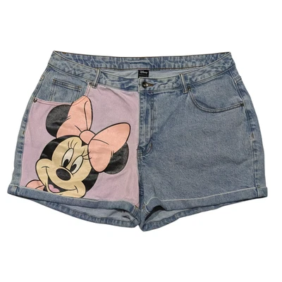 Pantalones Cortos Denim Disney Her Universe Minnie Mouse Para Mujer 18 Gráficos Bordados Usados en Excelente Condición Foto 1 de 4