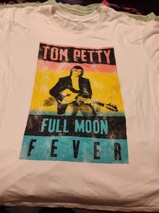 Tom Petty Full Moon Fever XL (16-18) T-shirt White With LP Cover Image/Ladies - Picture 1 of 13