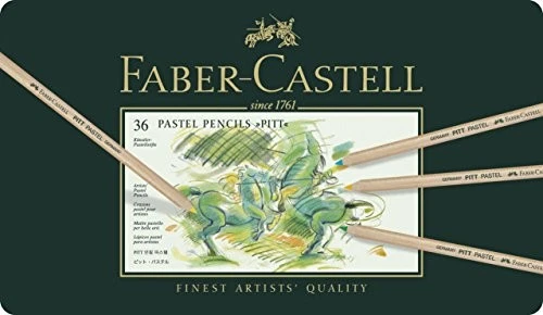 Faber-Castell Pitt 粉彩彩色铅笔 36 色套装罐装 112136 [日本一代 — 第 1/4 张图片
