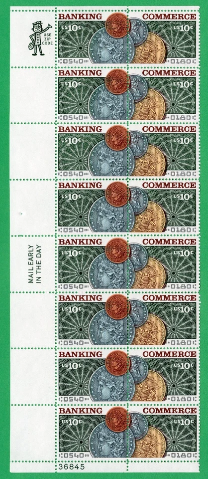 Scott #1578a (1577) Banking & Commerce Plate Block of 20 Stamps - MNH P#36845 LL - Image 1 of 1