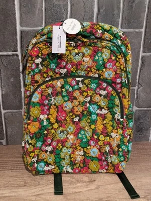 Vera Bradley 🧡 Snoopy PEANUTS GARDEN Large Backpack School Book Bag 🌺 New V448 - Image 1 of 3