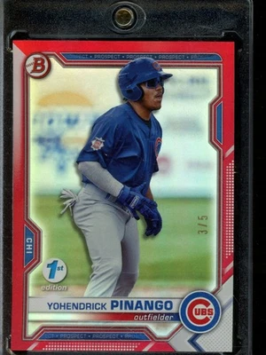 2021 Bowman Draft Yohendrick Pinango 1st Edition 1st Edition Red /5 #BD-25 - Image 1 of 2