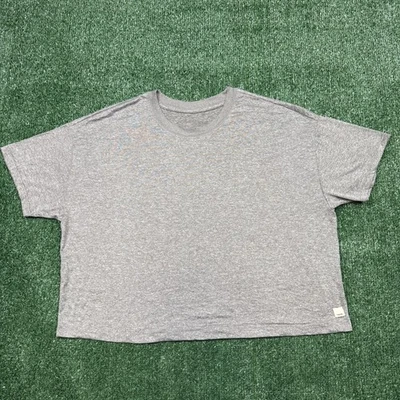 Vuori T Shirt Women's Size L Gray Cropped Lightweight Short Sleeve Yoga Gym Tee - Image 1 of 4