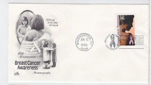 TurtlesTradingPost- Breast Cancer Awareness 1996 FDC #3081 Artcraft Cachet - Picture 1 of 1