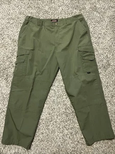 Tru-Spec Cargo Pants Mens 44x30 Green Cargo Flat Front Flex Workwear Tactical - Picture 1 of 13
