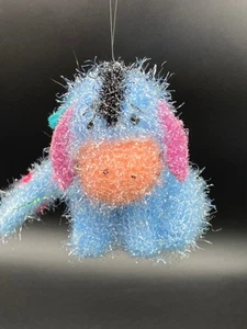 Disney Eeyore Fuzzy Wearing Scarf Plush Christmas Tree Ornament Multicolor - Picture 1 of 11