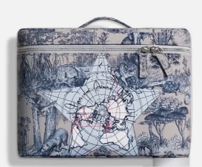 Dior Beaute Around the World Motif Vanity Case w Mirror Blue White ~Loyalty Gift - Image 1 of 3