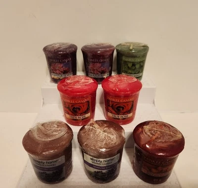 Yankee Candle Retired Votives Lot of 8 True Rose,Black Plum Blossom,Lavender Spa - Image 1 of 4