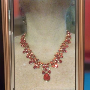 🔥Victorian Style  Filigree Red Earrings And Necklace🔥 clearance Sale 🔥 - Picture 1 of 17