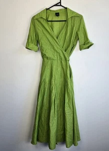 Daniel Hechter Dress Size (Aus 6) 34 Green Lined 100% Cotton - Picture 1 of 11