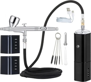 Casubaris Kit Aérographe Portable sans Fil avec Compresseur, Rechargeable et Remplacement - Photo 1/8