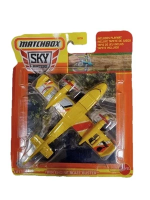 Matchbox Sky Busters 1/64 Twin Engine Blaze Buster Metal Aircraft Model Toy - Image 1 of 3