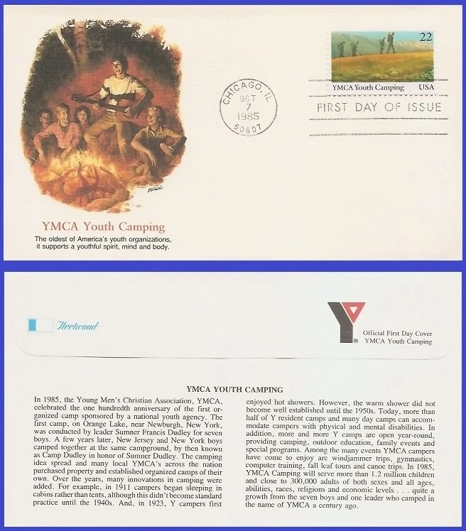 USA6 #2160 U/A FLEETWOOD FDC   YMCA Youth Camping Boy Scouts - Image 1 of 1