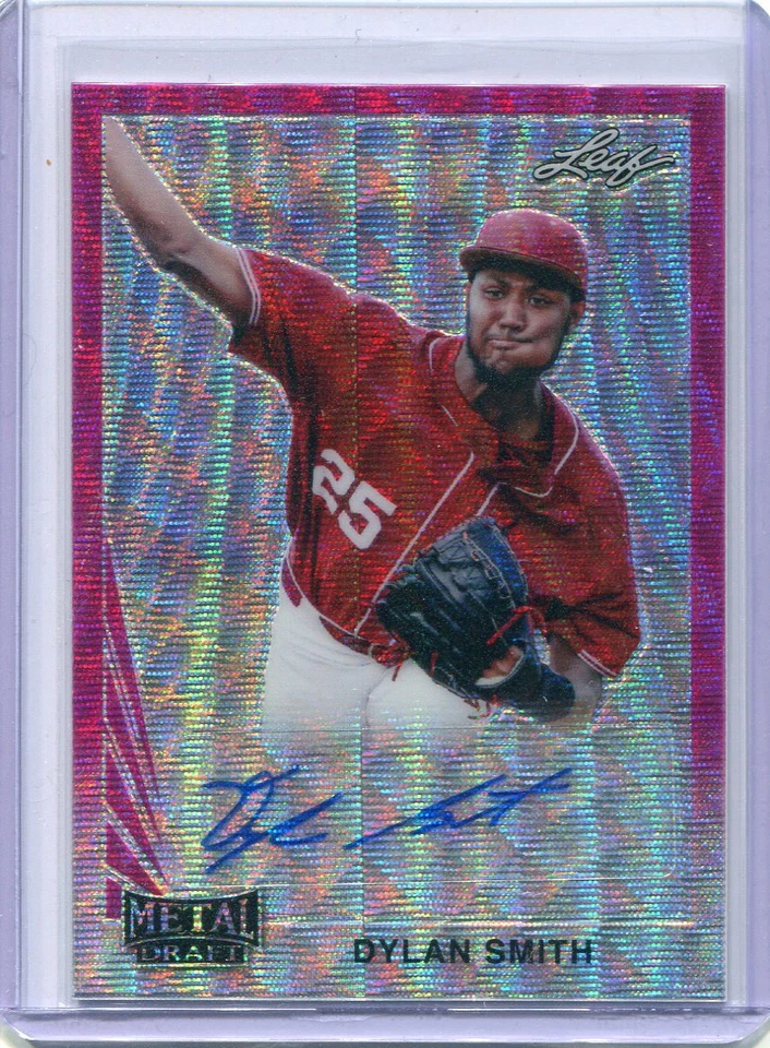2021 Leaf Metal Draft Autographs Pink Wave Dylan Smith Rookie Auto 9/10 - Image 1 of 1