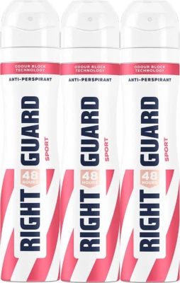 Right Guard Anti-Perspirant Deodorant Women Sport 250ml x 3 - Image 1 of 4