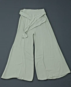 Sincerely Jules Pants Womens L Gray Tiered Wide Leg Palazzo Tie Harem Gauze - Picture 1 of 14