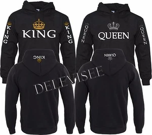 KING & QUEEN PAREJA CORONA A JUEGO Adulto Capucha Pull over S-3XL - Imagen 1 de 2
