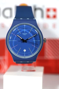 NEW SWISS Limited Swatch Orange Blue Layered Quartz Watch SUOS403 41MM New Gent - Picture 1 of 8