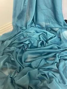 1 METER BLUE/GREEN SOFT CATIONIC CHIFFON 100% POLYESTER FABRIC 58” WIDE - Picture 1 of 4