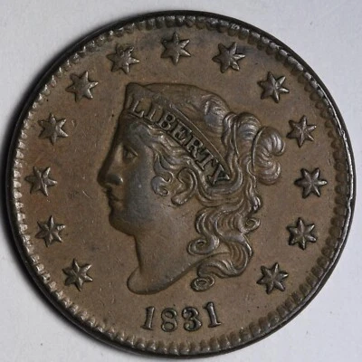 Centavo grande con cabeza de corona LL 1831 XF+/AU E121 VYNMC Foto 1 de 2