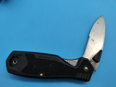 BLACK SCHRADE CH7 MADE IN USA FOLDING POCKET KNIFE  - Image 1 of 4