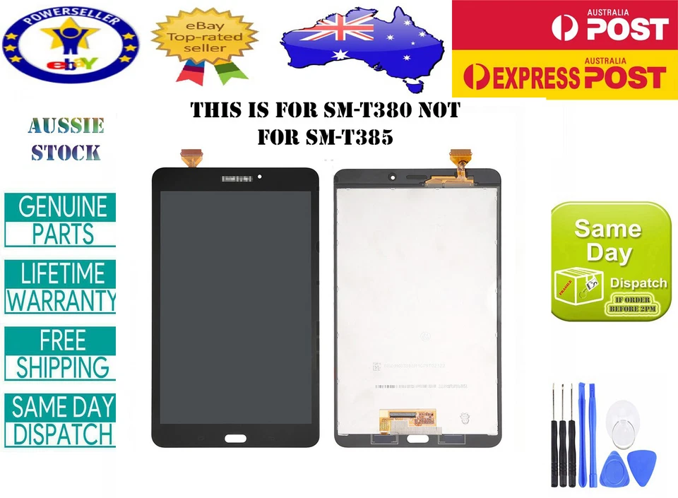 SAMSUNG GALAXY TAB A 8.0 2017 SM-T380 LCD DISPLAY+TOUCH SCREEN DIGITIZER BLACK - Image 1 of 1