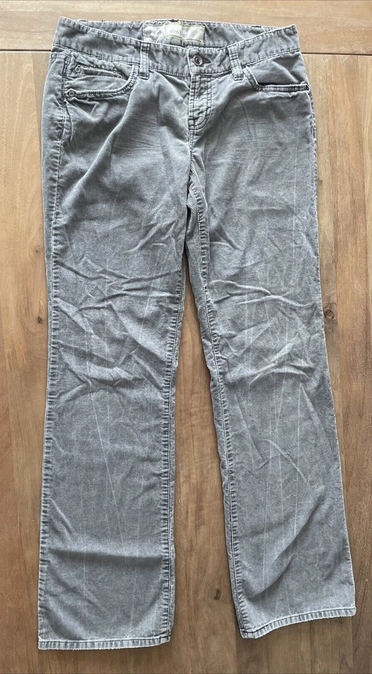 Ann Taylor LOFT Slim Boot Corduroy Pants Womens Size 8 (31x32) Gray Flap Pockets - Image 1 of 4