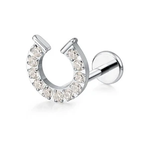 G23 Titanium Hypoallergenic Body Piercing Labret Lip Studs Ear Nose Earrings - Picture 1 of 33