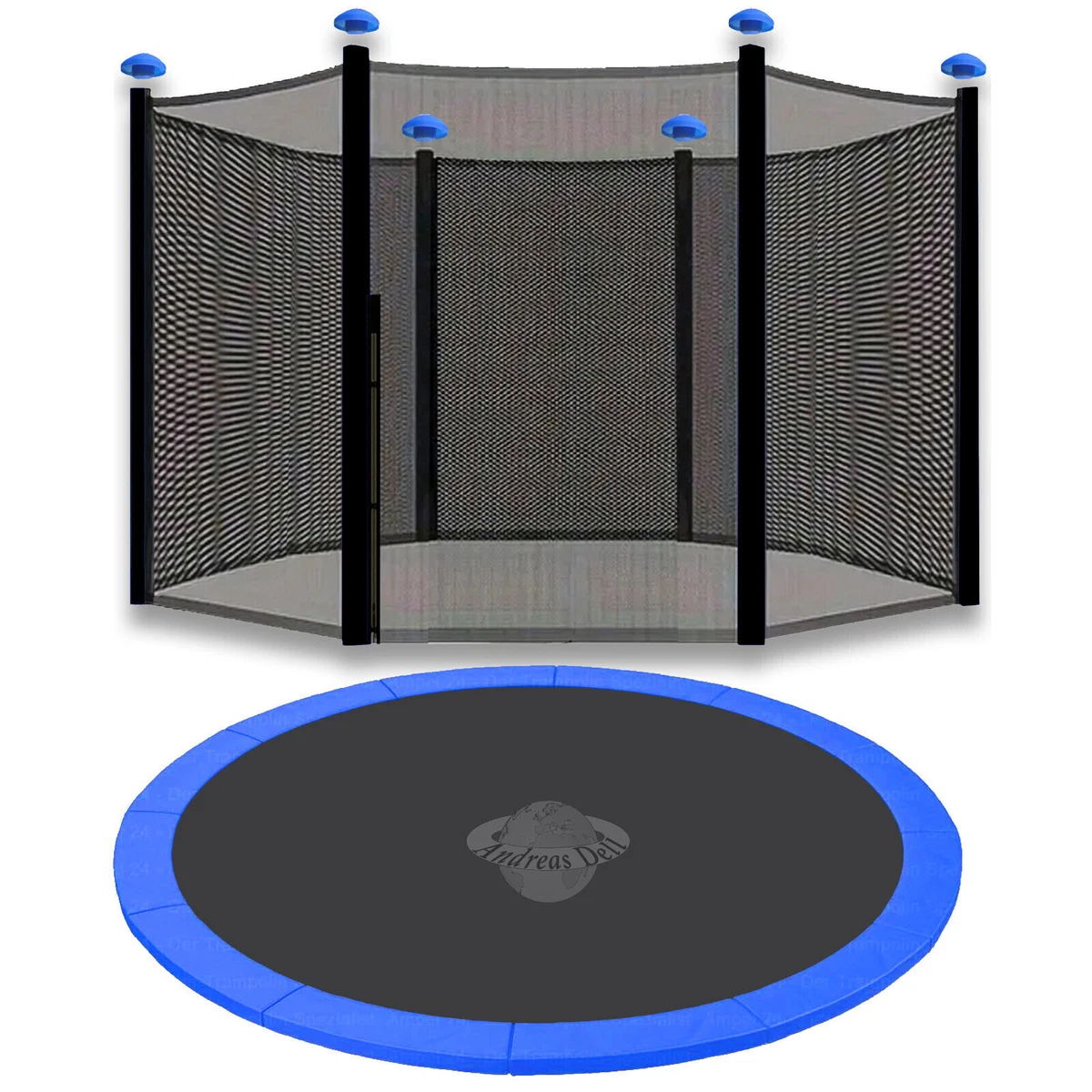 Trampolin-Stangen Für Sicherheitsnetz 222cm/233cm/254cm - 6 Oder 8 Stück, Silber