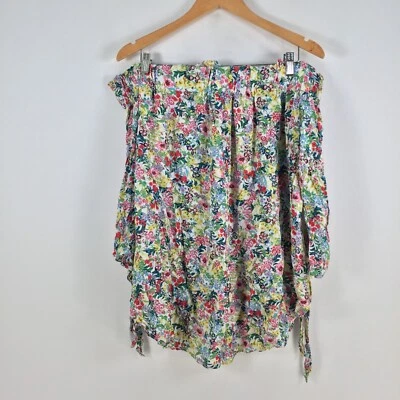 H&M womens blouse top size US 14 aus 16 multicolour floral 3/4 sleeve 058480 - image 1 of 4