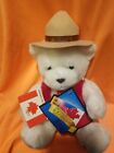 1985 Mighty Star White Canada Bear, vintage w. tag, 11.5&#39; tall w. Hat, Mountain