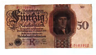 1924 Germany 50 Reichsmark Banknote