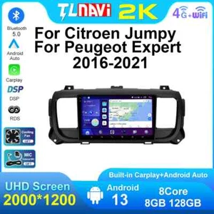 For Citroen Jumpy 3 SpaceT ourer Peugeot Expert3 Car Radio CarPlay GPS Screen 4G - Picture 1 of 32